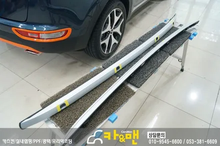 대구 스포티지 ql 부분 랩핑(루프랙/샤크안테나) 시공/카앤맨 / 대구 북구 검단동