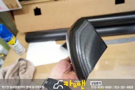 대구 토스카 스포일러/ 사이드미러 부분 랩핑(블랙 브러쉬)시공/ 카앤맨 / 대구 북구 검단동