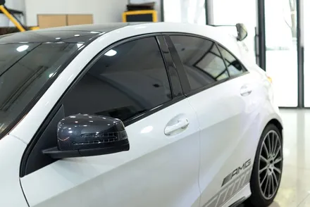벤츠 a45amg 프런트립 사이드 스커트 윈도 몰딩 블랙 유광 포인트 랩핑 / 대구 카앤맨 / 대구 북구 검단동