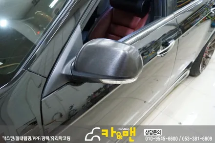 대구 토스카 스포일러/ 사이드미러 부분 랩핑(블랙 브러쉬)시공/ 카앤맨 / 대구 북구 검단동