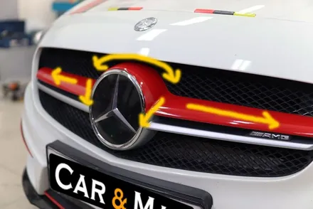 벤츠 a45 amg 그릴랩핑 / 바이퍼라인 / 스포일러 랩핑 시공 대구 / 카앤맨 / 대구 북구 검단동