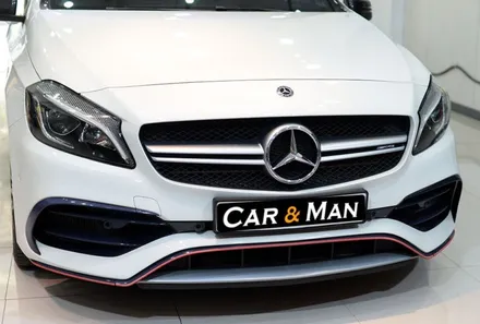 벤츠 a45amg 프런트립 사이드 스커트 윈도 몰딩 블랙 유광 포인트 랩핑 / 대구 카앤맨 / 대구 북구 검단동
