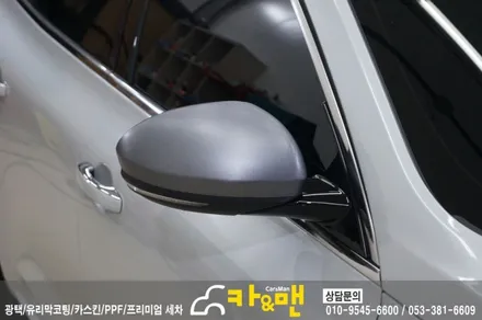 대구 sm6 ppf 생활보호 필름(도어컵/엣지)/사이드미러 랩핑(브러쉬드 스틸) 시공/ 카앤맨 / 대구 북구 검단동