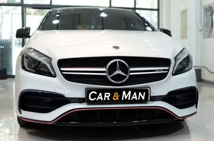 벤츠 a45amg 프런트립 사이드 스커트 윈도 몰딩 블랙 유광 포인트 랩핑 / 대구 카앤맨 / 대구 북구 검단동