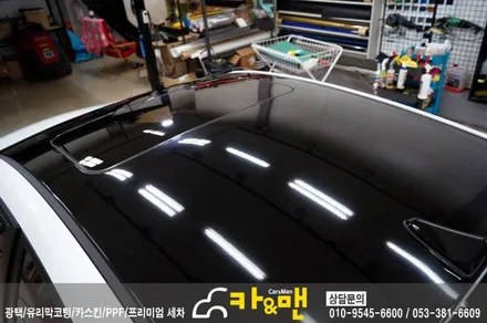 대구 아반떼 스포츠 루프스킨(하이그로시) 및 사이드미러 랩핑 /카앤맨 / 대구 북구 검단동