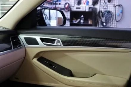 차랩핑 제네시스 g80 실내 우드 파츠 세련된 카본 필름 시공후기 / 대구 북구 검단동