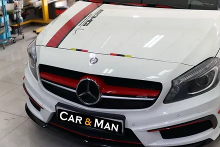 벤츠 a45 amg 그릴랩핑 / 바이퍼라인 / 스포일러 랩핑 시공 대구 / 카앤맨 / 대구 북구 검단동