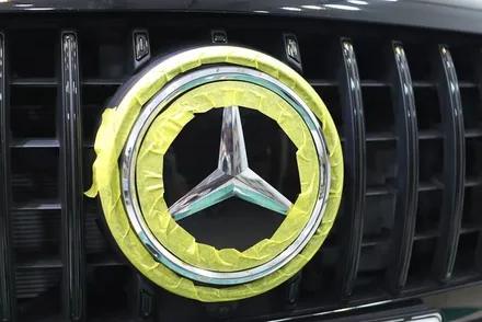 벤츠 GLE 53 AMG 세로 그릴 부분 랩핑 / 엠블럼 랩핑 시공 / 대구 카앤맨 / 대구 북구 검단동