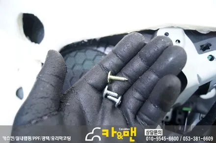 대구 그랜져 hg 실내 부분/도어트림 손잡이 랩핑(블랙 카본) 시공/카앤맨 / 대구 북구 검단동