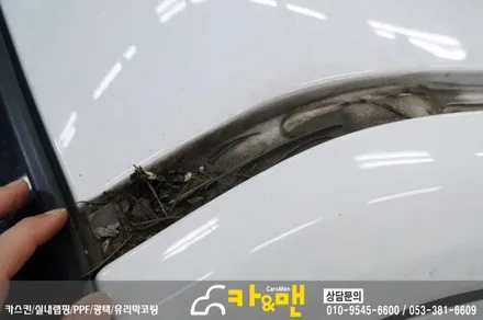 대구 랜드로버 디스커버리4 루프스킨/사이드미러 부분 랩핑 시공/카앤맨 / 대구 북구 검단동
