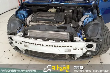 대구 미니쿠퍼 s 전체(?) 랩핑(미드나잇 샌드 매트 메탈릭) 시공/카앤맨 / 대구 북구 검단동