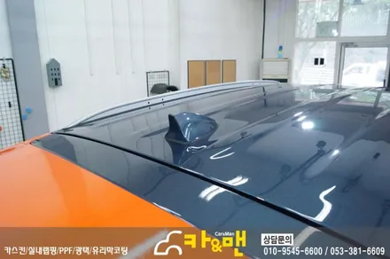 대구 스포티지 ql 부분 랩핑(루프랙/샤크안테나) 시공/카앤맨 / 대구 북구 검단동