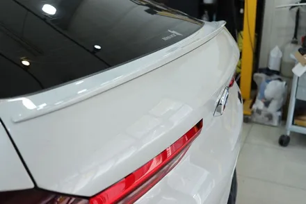 BMW X6 (G06) 리어 스포일러 / 머플러 팁 부분 랩핑 시공 / 대구 카앤맨 / 대구 북구 검단동