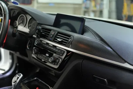 BMW F32 / 4시리즈 실내랩핑 / 블랙 카본 시공 / 대구 카앤맨 / 대구 북구 검단동