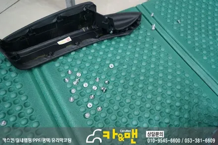 대구 베라크루즈 실내 부분 랩핑(블랙 카본) 시공/카앤맨 / 대구 북구 검단동