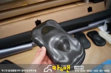 대구 랜드로버 디스커버리4 도어캐치/레터링 부분 랩핑(블랙 유광) 시공/카앤맨 / 대구 북구 검단동
