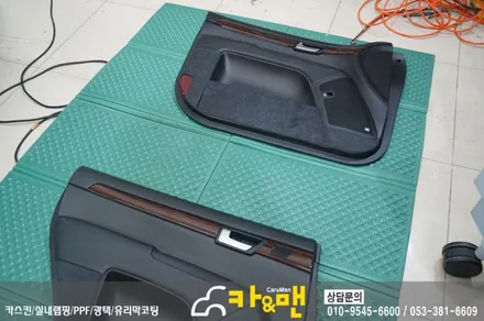대구 모하비 실내 부분 랩핑 (티타늄 브러쉬) 시공/카앤맨 / 대구 북구 검단동