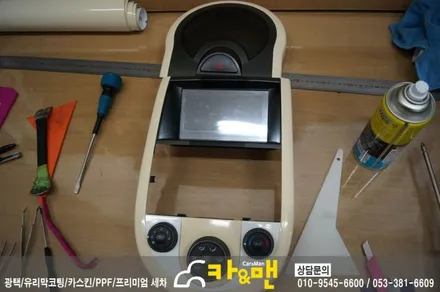 대구 쏘울 실내 랩핑/도어트림 가죽 랩핑 시공 /카앤맨 / 대구 북구 검단동
