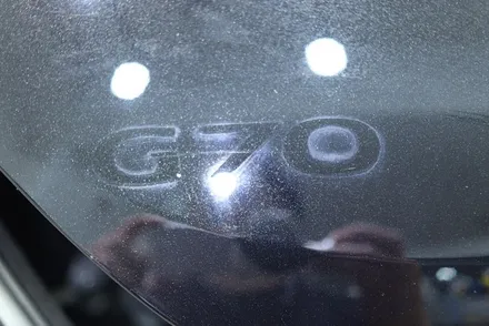 대구 크롬죽이기 제네시스 g70 고광택 필름 부분 랩핑 시공 / 대구 카앤맨 / 대구 북구 검단동
