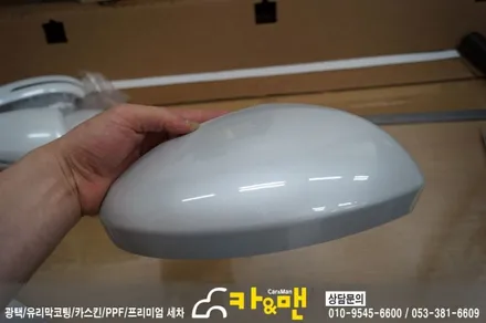 대구 sm6 사이드미러 랩핑(블랙 브러쉬) /카앤맨 / 대구 북구 검단동