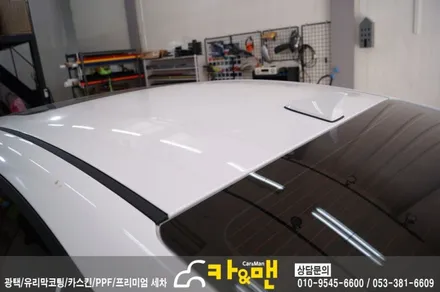 대구 아반떼 ad 루프스킨(하이그로시)/도어캐치/에어덕트 부분 랩핑 시공/카앤맨 / 대구 북구 검단동