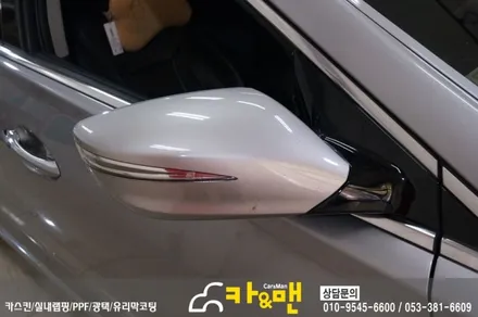 대구 그랜저 hg 실내 도어 손잡이 랩핑(블랙 카본) 시공/카앤맨 / 대구 북구 검단동