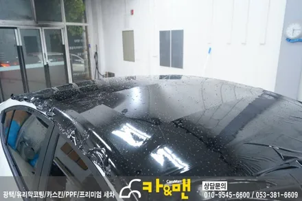 대구 아반떼 ad 루프스킨(하이그로시)/도어캐치/에어덕트 부분 랩핑 시공/카앤맨 / 대구 북구 검단동