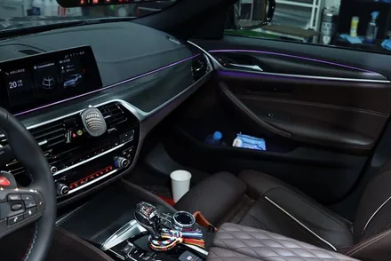 대구 실내랩핑 시공 / bmw g30 블랙 카본 / 카앤맨 / 대구 북구 검단동