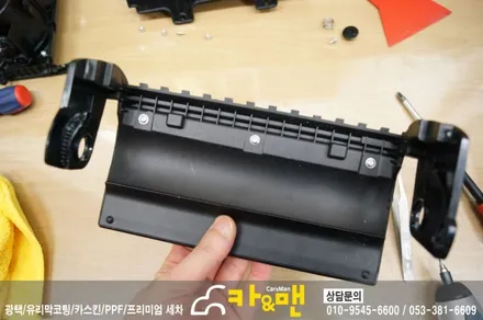 대구 올뉴k7 실내 부분 랩핑(블랙 브러쉬) 시공/카앤맨 / 대구 북구 검단동