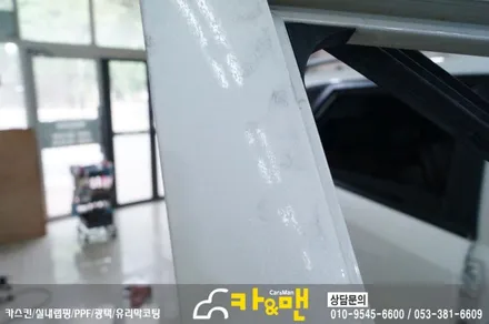 대구 쏘렌토 R 루프스킨(파썬 차량)/스포일러 부분 랩핑 및 윈도우 테두리 랩핑 시공/카앤맨 / 대구 북구 검단동