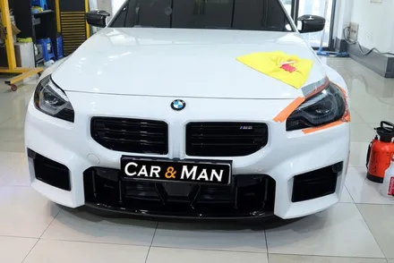 BMW M2 (G87) / PPF 라이트필름 / 사이드미러/ 리어 스포일러/ 머플러 팁 부분 랩핑 시공 / 대구 카앤맨 / 대구 북구 검단동