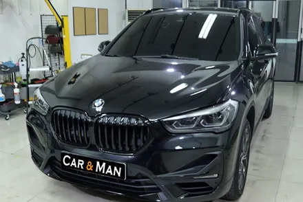 bmw x1(f48) 크롬죽이기 / 그릴 / 윈도 몰딩 / 스키드 플레이트 / 디퓨저 / 사이드스커트 / 루프랙 블랙 유광 랩핑 / 대구 카앤맨 / 대구 북구 검단동