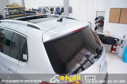 대구 티구안 사이드미러 및 스포일러 부분 랩핑 시공/카앤맨 / 대구 북구 검단동