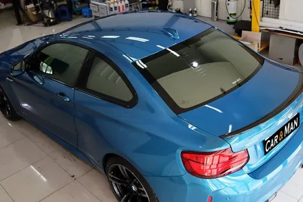 bmw m2 루프스킨 (3M 리얼카본) 및 스트럿 바 포인트 랩핑 대구 / 카앤맨 / 대구 북구 검단동