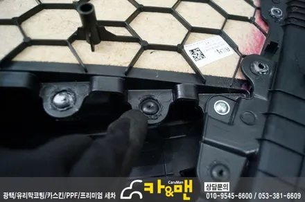 대구 올뉴k7 실내 부분 랩핑(블랙 브러쉬) 시공/카앤맨 / 대구 북구 검단동