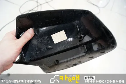 대구 bmw 5시리즈(520d) 사이드미러 부분 랩핑(스틸 브러쉬) 시공 /카앤맨 / 대구 북구 검단동