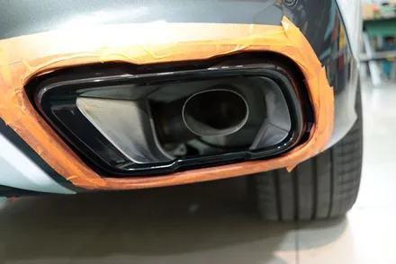 BMW X6 사이드미러 스포일러 랩핑 & 머플러 팁 크롬 딜리트 / 대구 북구 검단동