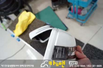 대구 부분랩핑/ 사이드미러랩핑 벤츠 e클래스 카브리올레(블랙 유광)시공/ 카앤맨 / 대구 북구 검단동