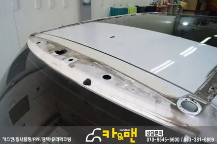 대구 쏘렌토 R 루프스킨(파썬 차량)/스포일러 부분 랩핑 및 윈도우 테두리 랩핑 시공/카앤맨 / 대구 북구 검단동