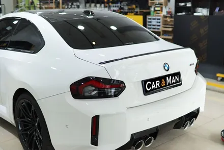 BMW M2 (G87) / PPF 라이트필름 / 사이드미러/ 리어 스포일러/ 머플러 팁 부분 랩핑 시공 / 대구 카앤맨 / 대구 북구 검단동