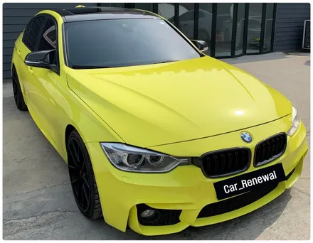 BMW 320D 전체랩핑 루시드옐로우 시공 동작구 보라매 랩핑전문점 카리뉴얼 / 서울 동작구