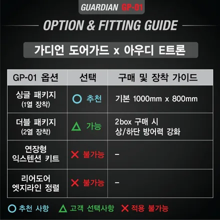 아우디 E트론 가디언 도어가드 싱글패키지 동작구 보라매 랩핑전문점 카리뉴얼 / 서울 동작구