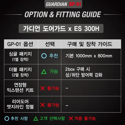 렉서스 ES300H 가디언도어가드 메탈릭티타늄 싱글패키지 동작구 랩핑전문점 카리뉴얼 / 서울 동작구