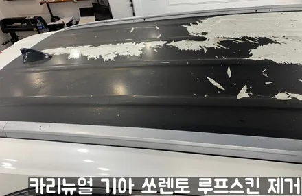 기아 쏘렌토 루프스킨 제거시공! 동작구 랩핑전문점 카리뉴얼 / 서울 동작구