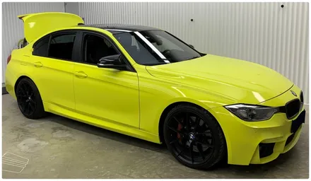 BMW 320D 전체랩핑 루시드옐로우 시공 동작구 보라매 랩핑전문점 카리뉴얼 / 서울 동작구