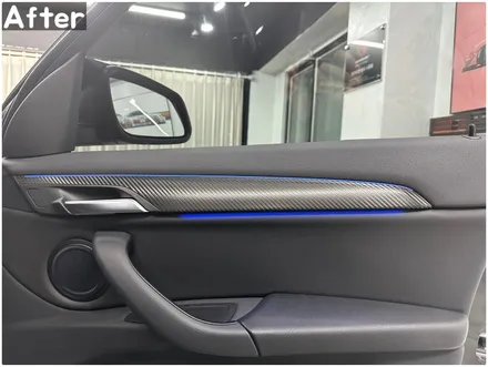BMW X1 실내랩핑으로 하이그로시 기스 커버업! X1(F48) 카본랩핑 / 서울 동작구