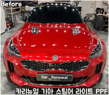 기아 스팅어 헤드라이트 PPF로 스톤칩 스크래치 방지! 동작구 랩핑전문점 카리뉴얼 / 서울 동작구