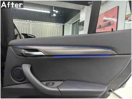 BMW X1 실내랩핑으로 하이그로시 기스 커버업! X1(F48) 카본랩핑 / 서울 동작구