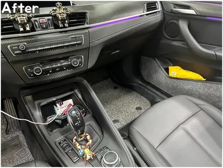BMW X1 실내랩핑으로 하이그로시 기스 커버업! X1(F48) 카본랩핑 / 서울 동작구