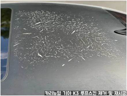 기아 K3 루프스킨 제거 후 재시공 부분랩핑 동작구 보라매 랩핑전문점 카리뉴얼 / 서울 동작구